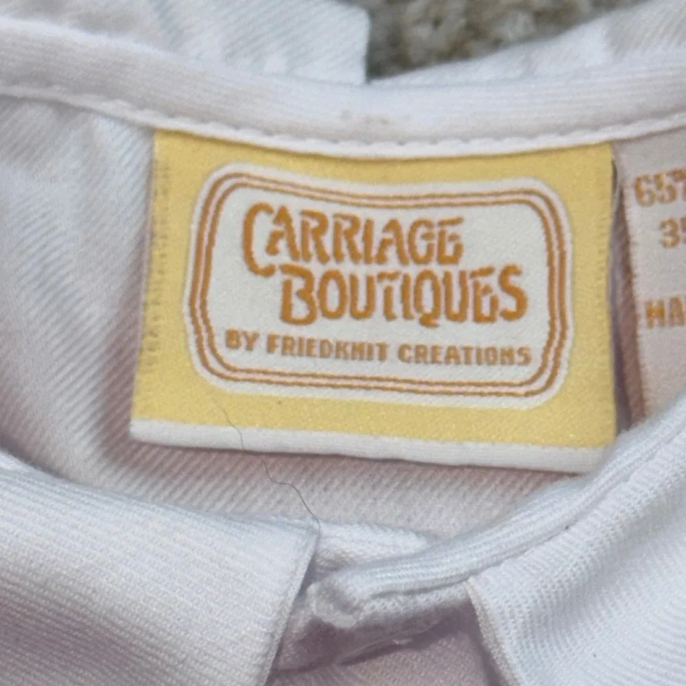 Carriage Boutiques Red Velvet Overalls & White Shirt Set 9M